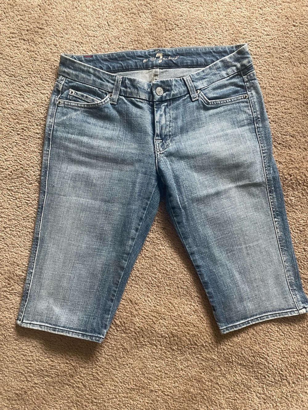 For All Mankind Light Blue Denim Bermuda shorts